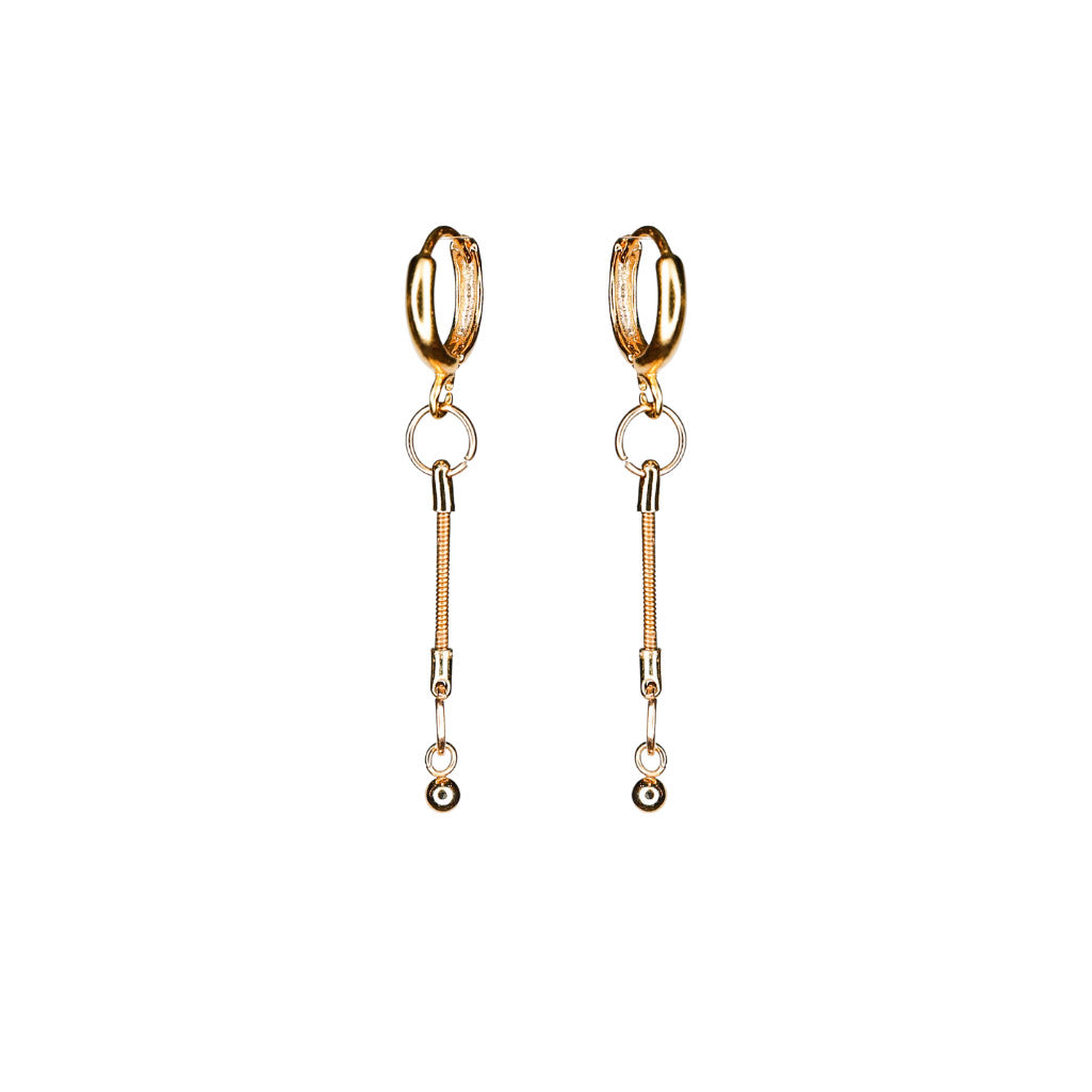 GOLD DIGGER Gold Ball Guitar String Earrings Gold Music